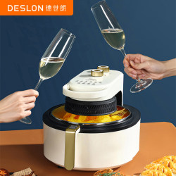 Deshilang air fryer 5L large capacity electric fryer with visible window for oil-free frying DDQ-JK007DW white