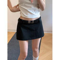 Skirts Are Great~ Low-Waisted Short Skirts 2025 Summer New Style Suit Skirts Black Retro American Design Skirts