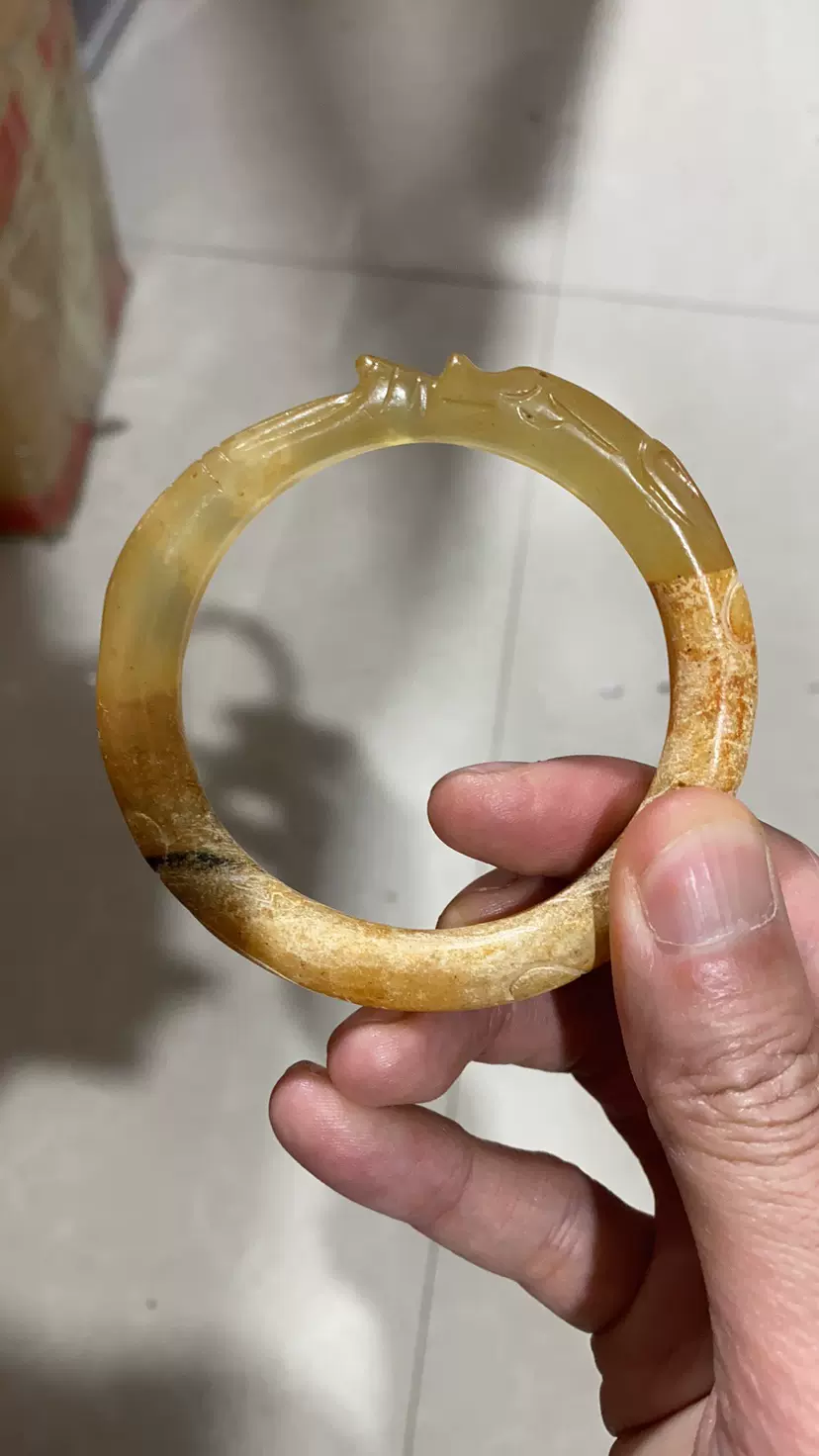 友人館藏 和田玉製 細工手彫 龍勾 年代物 置物 賞物 稀少 古玉彫 明代 和田玉 龍頭指輪 玉指 龍頭老大 龍游四方 通身