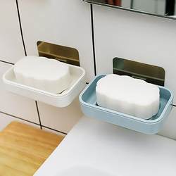 Magic Seamless Sticker double-layer drain soap box bathroom face soap storage box wall-mounted multi-purpose nail-free soap box