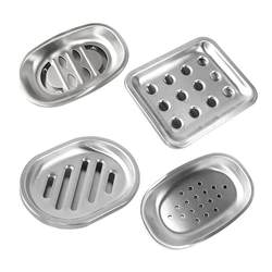 Stainless steel soap box hotel home bathroom soap box creative stainless steel double layer drain soap dish