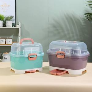 
Factory direct supply plastic bottle storage box mother and baby supplies baby tableware bottle dustproof drain storage box bowl cabinet