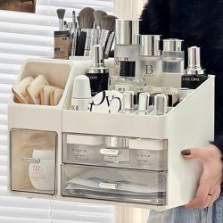 Cosmetic Storage Box, Large Capacity, New Style Dressing Table Desktop Lipstick Box, High-End Skin Care Product and Perfume Storage Rack