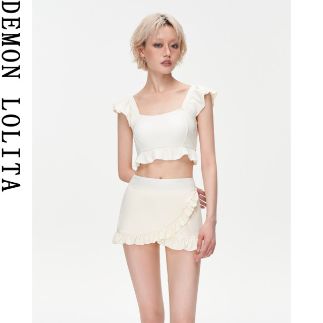 
Women's 2025 new ins split skirt style high waist slimming belly beautiful seaside vacation hot spring swimsuit