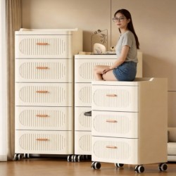 Thickened Drawer-Type Storage Cabinet for Bedroom, Home Use, Under-Desk Mobile Multi-Layer Storage, Living Room Gap Storage, Bedside Floor-Standing Storage