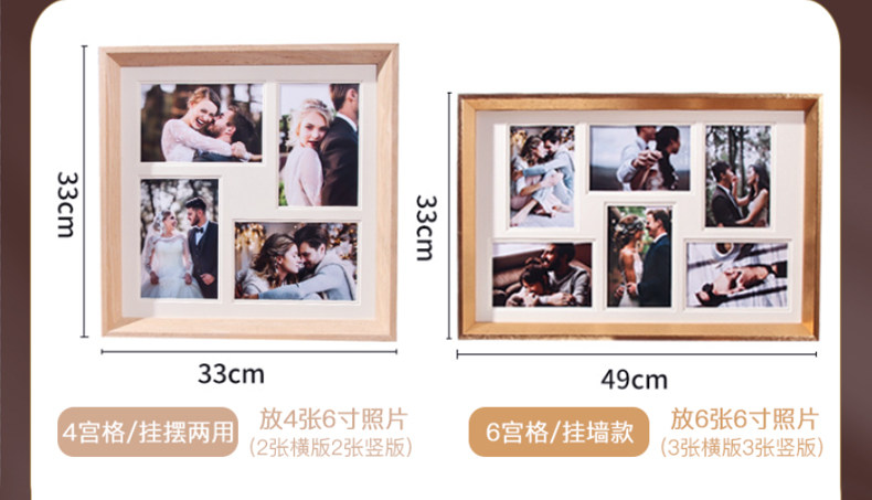 Cornice In Legno Massello 6x8 Con Impronte Di Cane | CREATCABIN | Portafoto Da Tavolo O Parete | Idea Regalo
