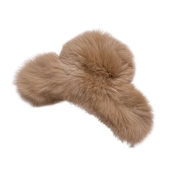 Autumn and winter plush hair clip for women back of head hair clip