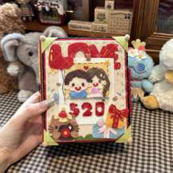 520 Valentine's Day Birthday Gift Couple Photo Album Design Non-Woven Photo Album Handmade DIY Material Package Birthday Gift