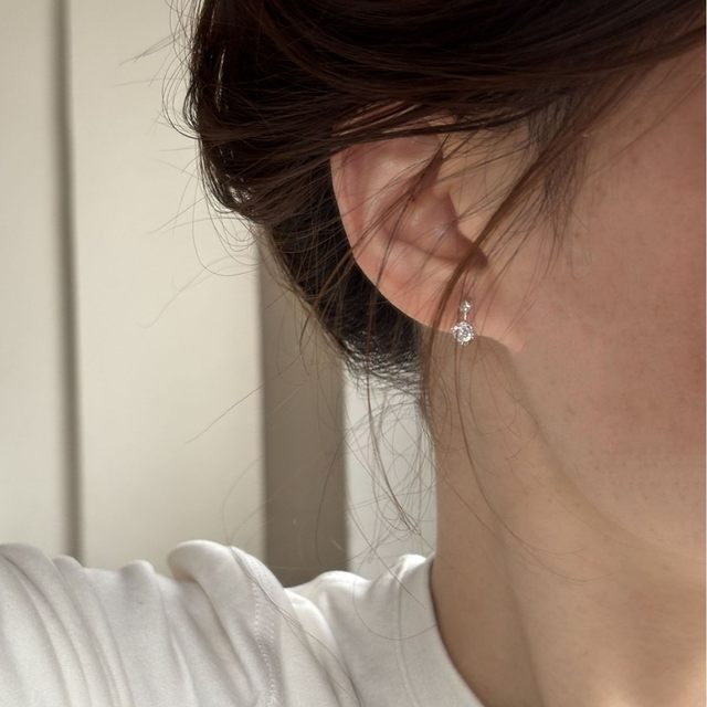 Shilijia simple temperament shiny s925 thigh fungus buckle romantic mini earrings