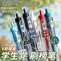 Silent Click Gel Pen for Students, Creative Homework and Exam Pen, Quick-Drying, Smooth, High-Quality, Attractive Design, Ballpoint Pen, Carbon Ink Blind Box Pen, Black Water-Based Pen for Middle School Students, Comfortable to Hold