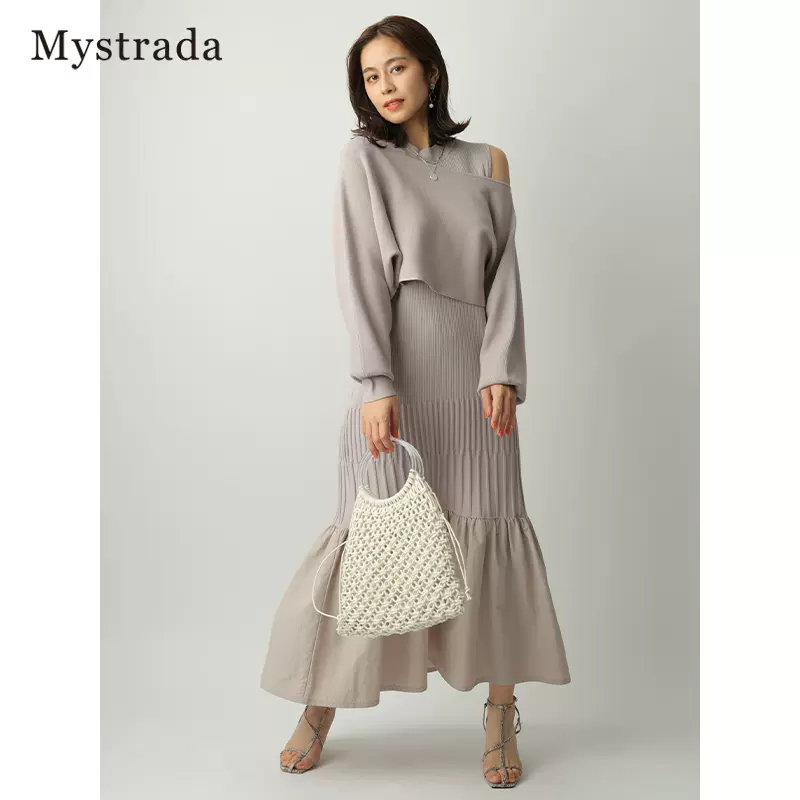 Mystrada 2WAY系带开衫+无袖鱼尾针织裙套装32169870-Taobao
