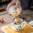 Bộ trà Kung Fu, bộ bát nhỏ gia dụng, bộ tiếp khách đơn giản, tách trà gốm, ấm trà, một bát, khay trà ba cốc bộ tách trà ck bo tach tra gom su minh long Ấm trà - Bộ ấm trà