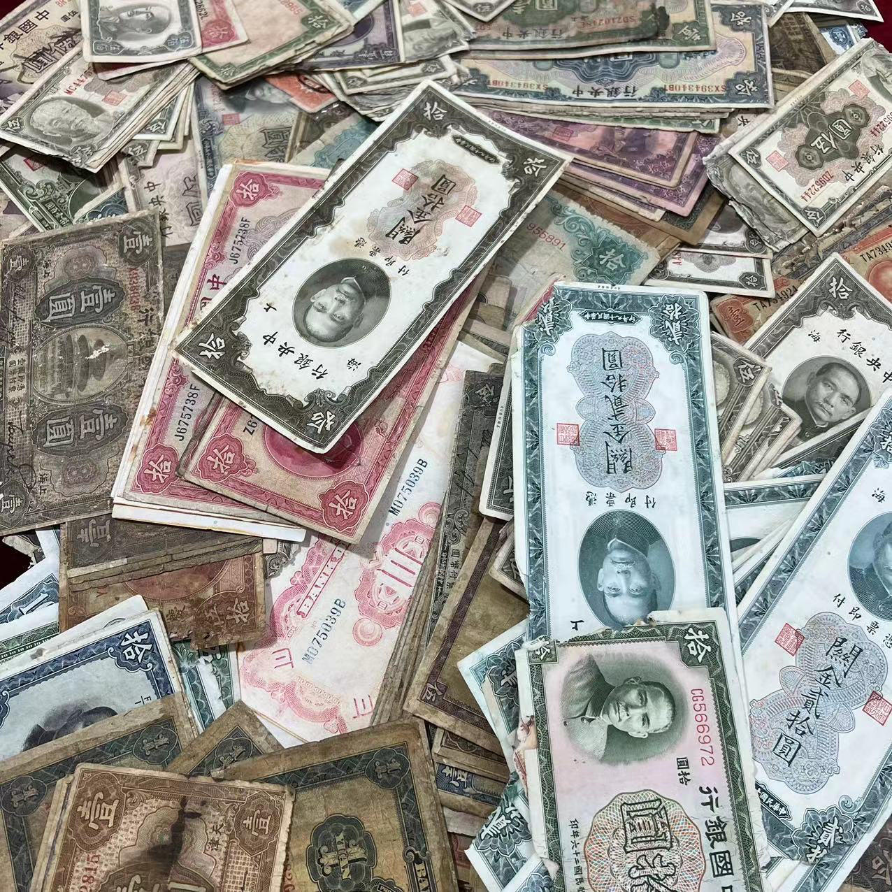 民国纸币做旧收藏古玩古董随机发正品一百张不重复仿古工艺品钱币-淘宝网