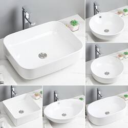Special Offer Countertop Ceramic Washbasin, Single Basin for Home Use, Small Size Balcony Wash Basin, Square Basin