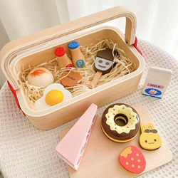 Cross-Border Japanese and Korean Children's Fruit and Vegetable Pretend Play Kitchen Set for Boys and Girls, Educational Cutting and Playing Set