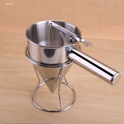 Stainless Steel Takoyaki Cake Funnel Small Diameter Handheld Batter Funnel Home Kitchen Baking Tool