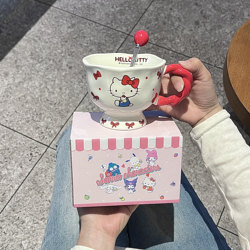 Authentic Sanrio Mug Hello Kitty Cup Ceramic Kuromi Water Cup for Women Home Use Kidsren's Breakfast Cup