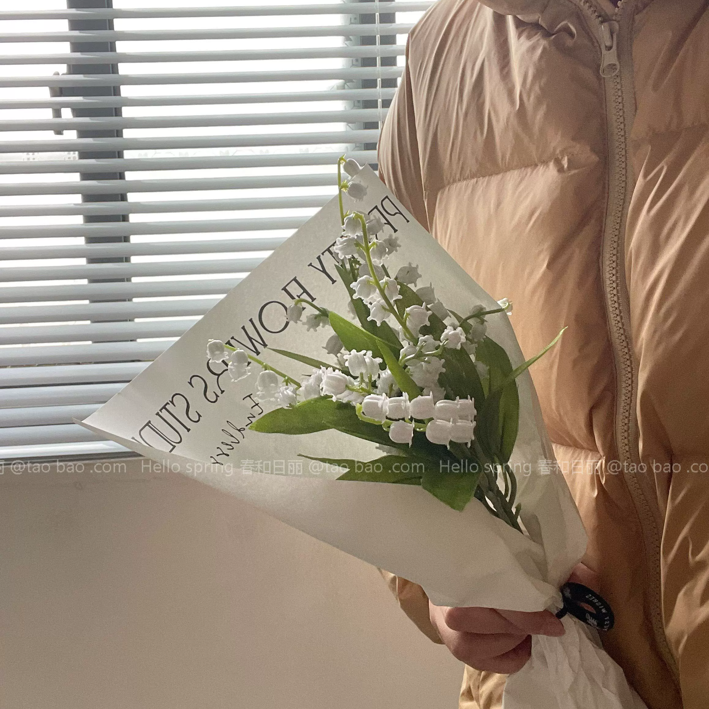 Ins鈴蘭花束成品仿真花桌面裝飾擺拍道具小清新假花女生