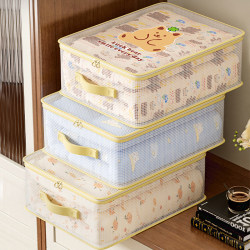 Transparent Four-Piece Storage Bag Set, Thickened Large-Capacity Storage Bag for Bed Sheets and Duvet Covers, Wardrobe Storage Solution for Seasonal Clothing