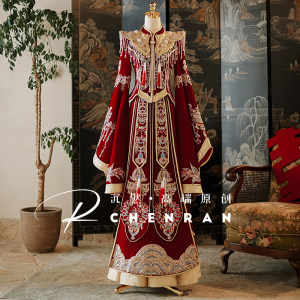 
High-end Hanfu Xiuhe Wedding Clothing 2025 New Chinese Bride Wedding Clothing Phoenix Crown and Red Wedding Clothing Toast Dress