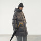 Customized Japanese nourishing nylon semicircle women's clothing [Sports] 2024 Winter thickened over -the -knee long down jacket female
