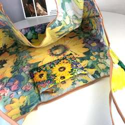 202504 Oil Painting Cartoon Eco-Friendly Shopping Bag Supermarket Foldable Large Capacity Cloth Bag Shoulder Bag Travel Bag