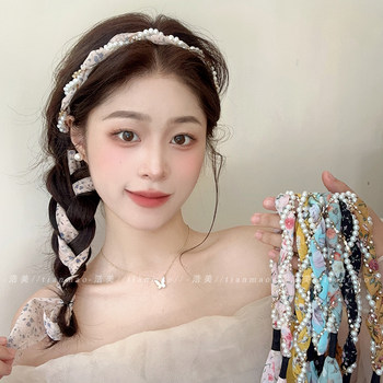 
Sweet and high-end hair braiding new style pearl streamers