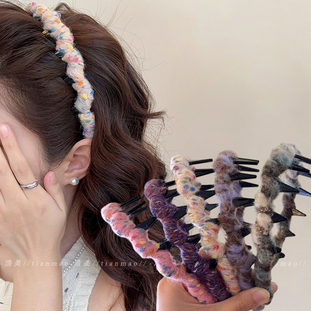 Beautiful high skull top wavy hairband for women wearing daily hair crushing hair band 2025 new hairpin washing headdress