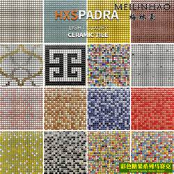 Hxspadra Candy-Colored Crystal Mosaic Background Wall Bathroom Kindergarten Park Bathroom Wall Tiles
