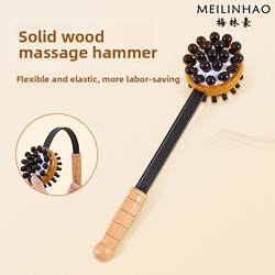 Massage Hammer, Wooden Meridian Tapping Stick, Fitness Massager, Manual Back, Leg, Shoulder, and Neck Massager, Back Tapping Hammer