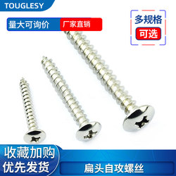 20 Pieces Of Hardened High-strength Iron Nickel-plated Stainless Steel Large Flat Head Self-tapping Screws M3*20 M4*30 M5*40mm