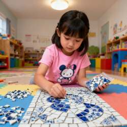 Jingdezhen Ceramic Freeform Mosaic DIY Pebble Porcelain Tiles Blue and White Porcelain Tiles Tile Fragments Direct Sales from the Manufacturer