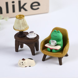 Japanese-Style Healing Zakka Leisure Rocking Chair Frog Home Decoration Desktop Ornament Car-Mounted Birthday Gift for Girls