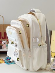 High-Capacity Japanese-Style Backpack for Female Middle School and High School Students, College Students, Unique Design, Simple and Versatile, Suitable for Laptops