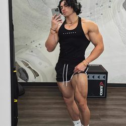 Exported to the Usa, Men's Fitness Tank Top, Enhances Muscle Definition, Sports, Silver Ion Antibacterial, Quick-Drying, Elastic, Racerback