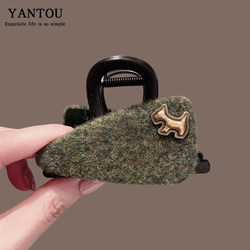 Puppy Felt Triangle Hair Clip for Women, High-End Shark Clip, 2025 New Style Hairpin, Very Beautiful and Versatile Hair Accessory