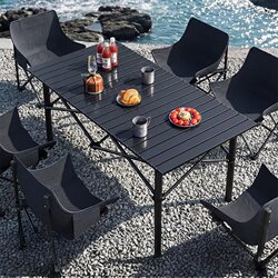 Japanese Imported Folding Table for Outdoor Camping, Picnic Table and Chairs, Portable Small Table, Egg Roll Table, Dedicated for Night Market Stalls