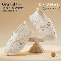 Maternity Postpartum Shoes for March, Summer Thin Breathable Non-Slip Thick-Soled Slippers for Pregnant Women, Postpartum Closed-Back Slippers, Spring Model