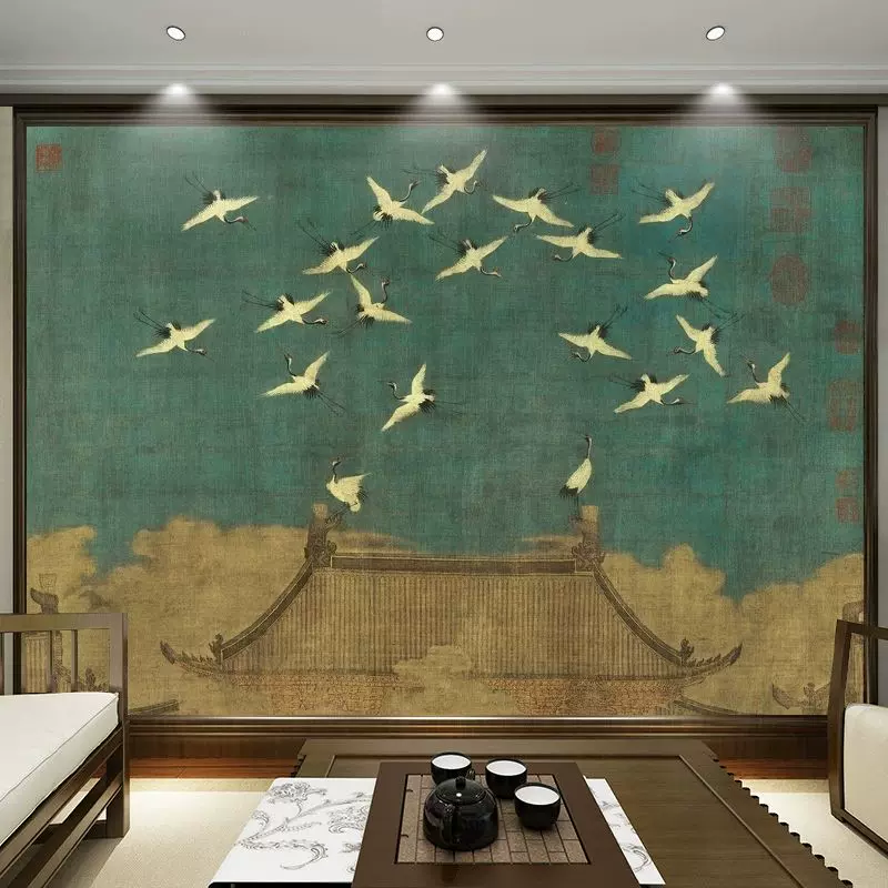 複製画◎中国美術◎宋徽宗 瑞鶴圖 二玄社1993年出版◎