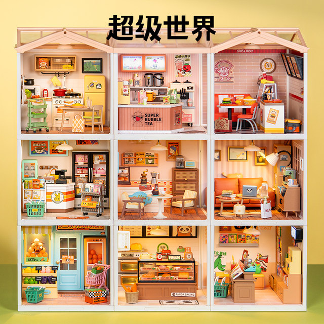 rolife Ruolai super world building blocks assembled toys miniature model diy cabin children's Christmas gift for women