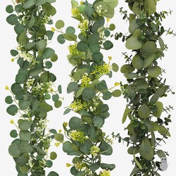 Wall Hanging Artificial Greenery Eucalyptus Vines Home Decoration Air Conditioning Pipe Cover-Up Vines Green Plants