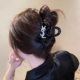 Hot girl half-catch Korean version large black glossy shark clip clip high-end letter glitter diamond hair clip for women