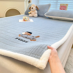 Winter Thickened Milk Velvet Mattress for Home Bedroom, Warm Coral Fleece Bed Sheet, Student Dormitory Single Mattress Pad