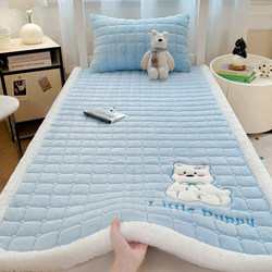 Milk Velvet Mattress Pad for Home Bedroom Single Dormitory Bed, Thick Coral Fleece Mattress Cover