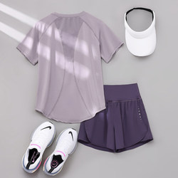 Yoga Clothing for Women, Running Sports Suit, Summer 2026 New Quick-Dry Short-Sleeve Thin Morning Run Slimming Fitness Outfit