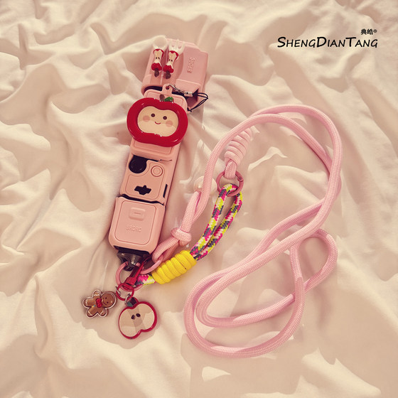 
Cute red apple dinner plate suitable for DJI pocket3 protective shell lanyard cartoon body silicone cover display gimbal lens protective cover camera handle protective cover accessories 2025 new