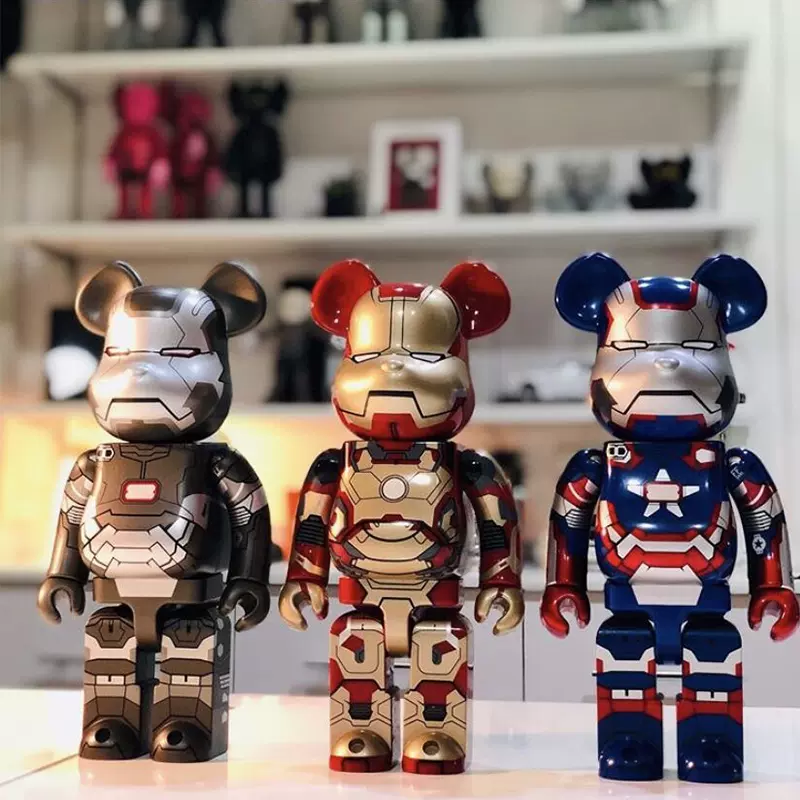 bearbrick400%暴力熊钢铁侠摆件复仇联盟手办积木熊娃娃玩偶模型-Taobao Vietnam