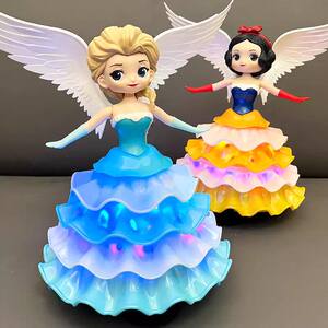 
Children's dancing princess toy baby girl 1 year old 3 white snow electric rotating Elsa gift