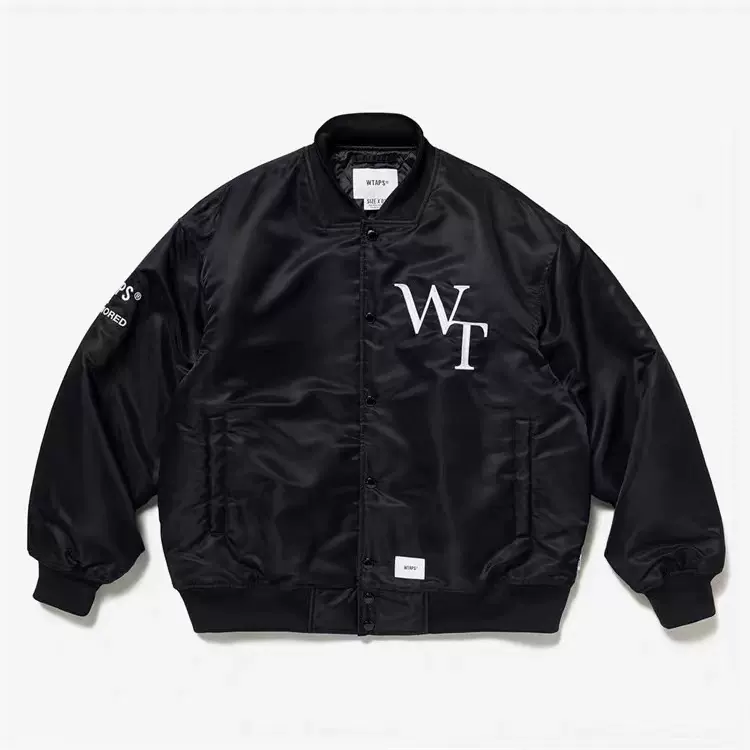 订购WTAPS TEAM/JACKET/NYLON.TWILL.LEAGUE 贴标棒球夹克23AW-Taobao