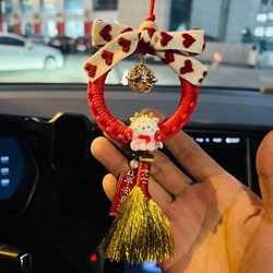 New Year Golden Broom Car Hanging Handmade DIY Braided Rope Material Kit Pendant Car Interior Decoration LAOSHU Gift for Boyfriend/Girlfriend